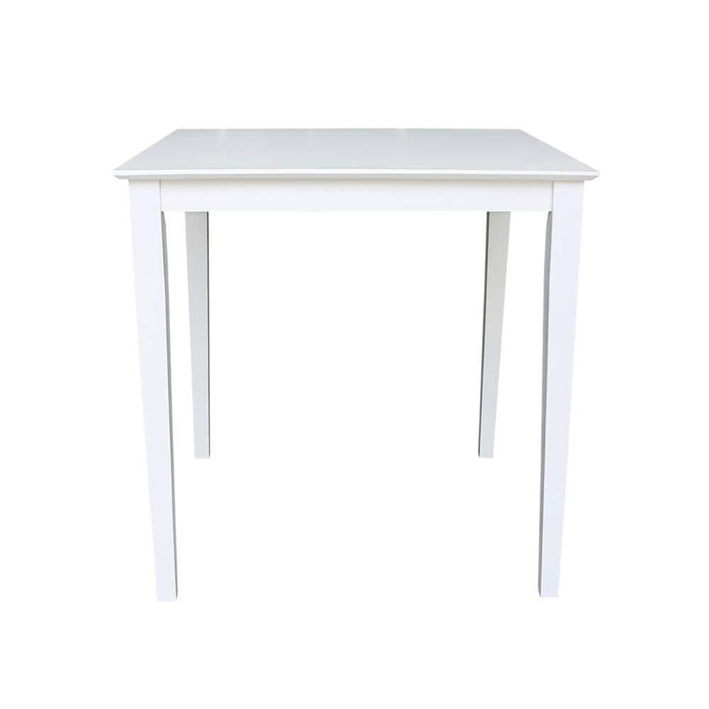 International Concepts Solid Wood 36" Square Counter Height Dining Table White: 4-Seat, Non-Extension, Wood Frame