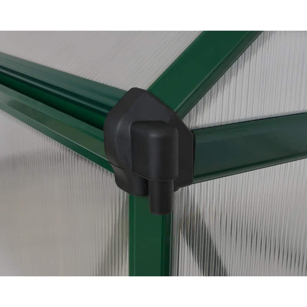 Canopia Palram - Canopia Mythos 6' W X 8' D Greenhouse Walk-In Hobby Twin Wall Polycarbonate Aluminum Frame Greenhouse Kit With Roof Vent - Green