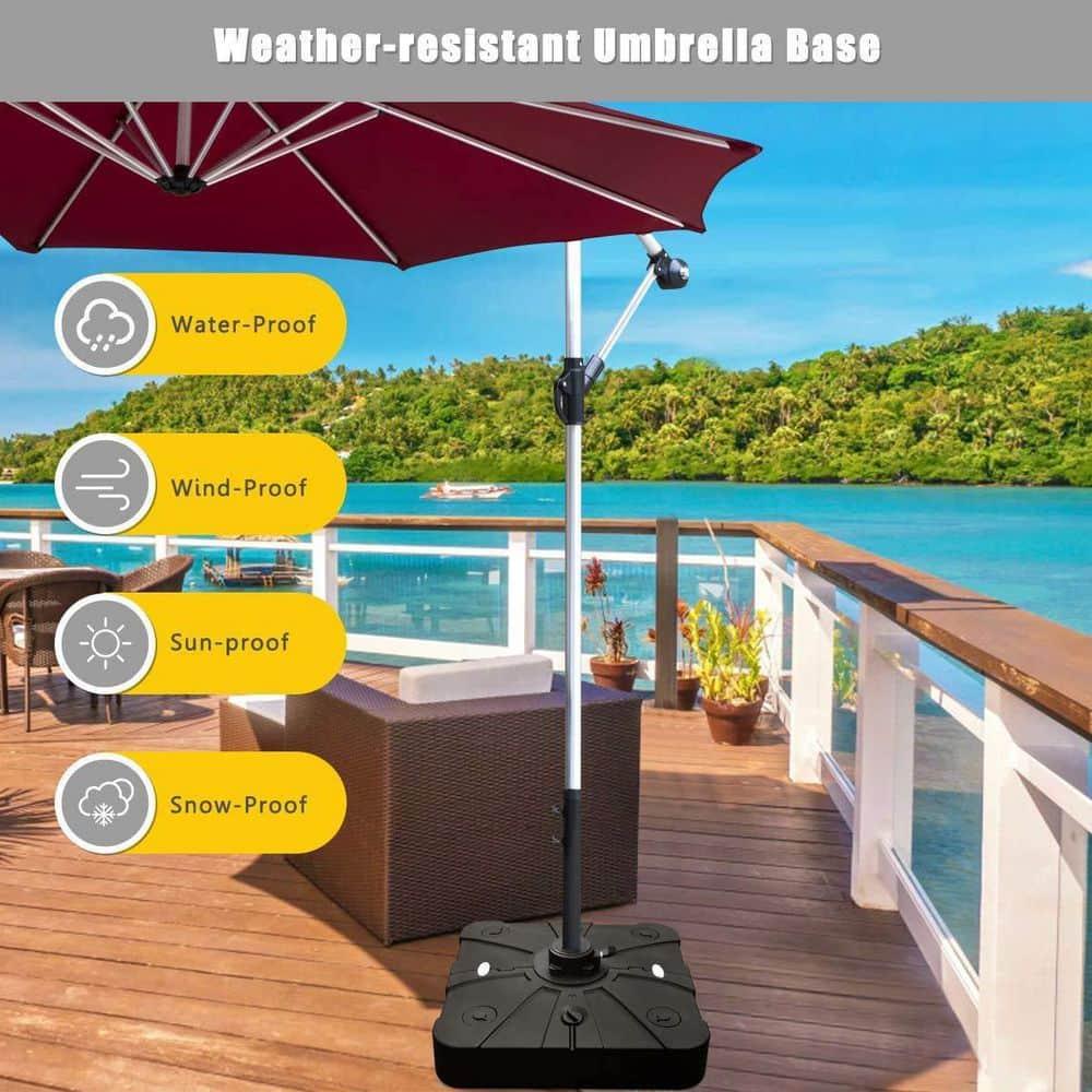 Spaco Umbrella Base, 260 lbs Offset Patio Umbrella Base with Wheels Sand Water Filled for Outdoor Patio Market Table Umbrella