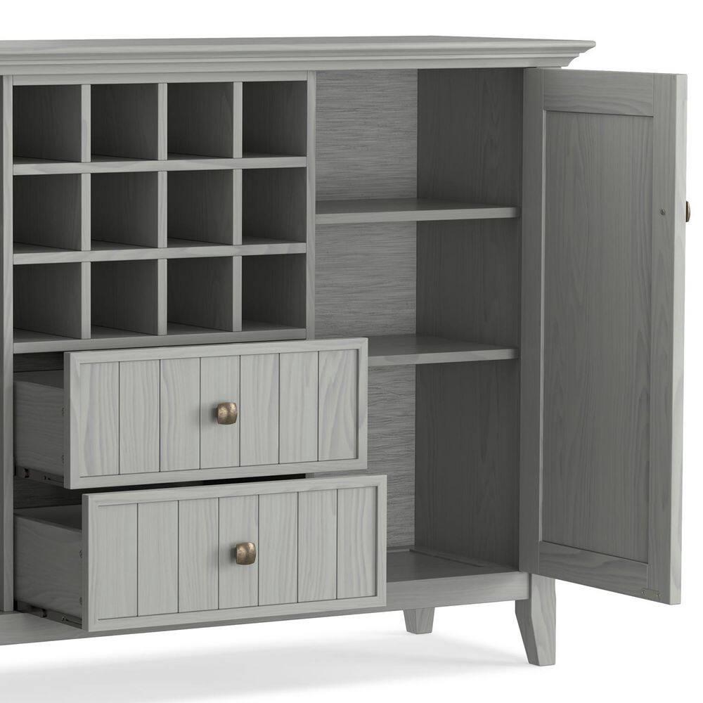 Simpli Home Bedford 54"W Solid Wood Sideboard Buffet and Wine Rack, 2 Drawers, and 2 Cabinets