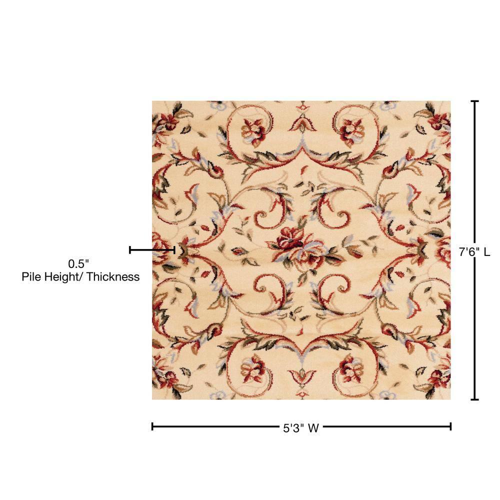 Lyndhurst LNH322 Power Loomed Area Rug - Ivory/Ivory - 5'3"x7'6" - Safavieh.