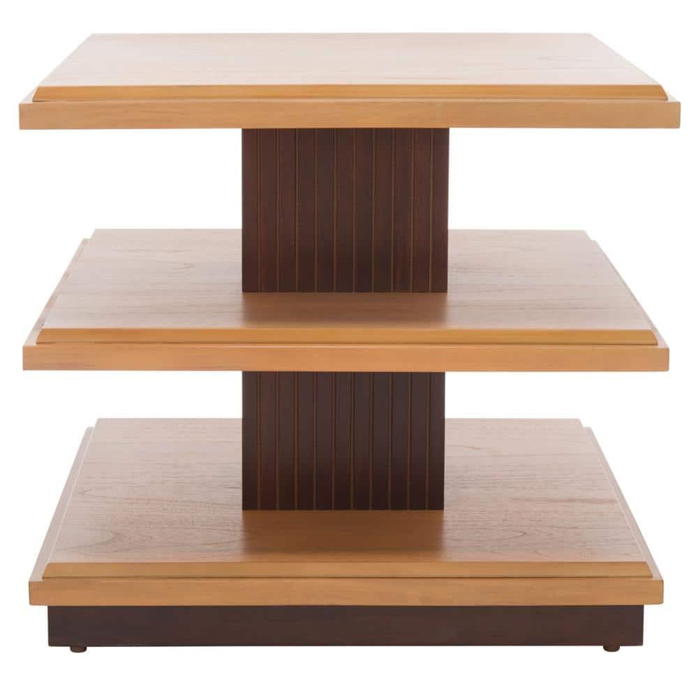 Suette 2 Shelf Accent Table - ACC5001A - Natural/Walnut - Safavieh
