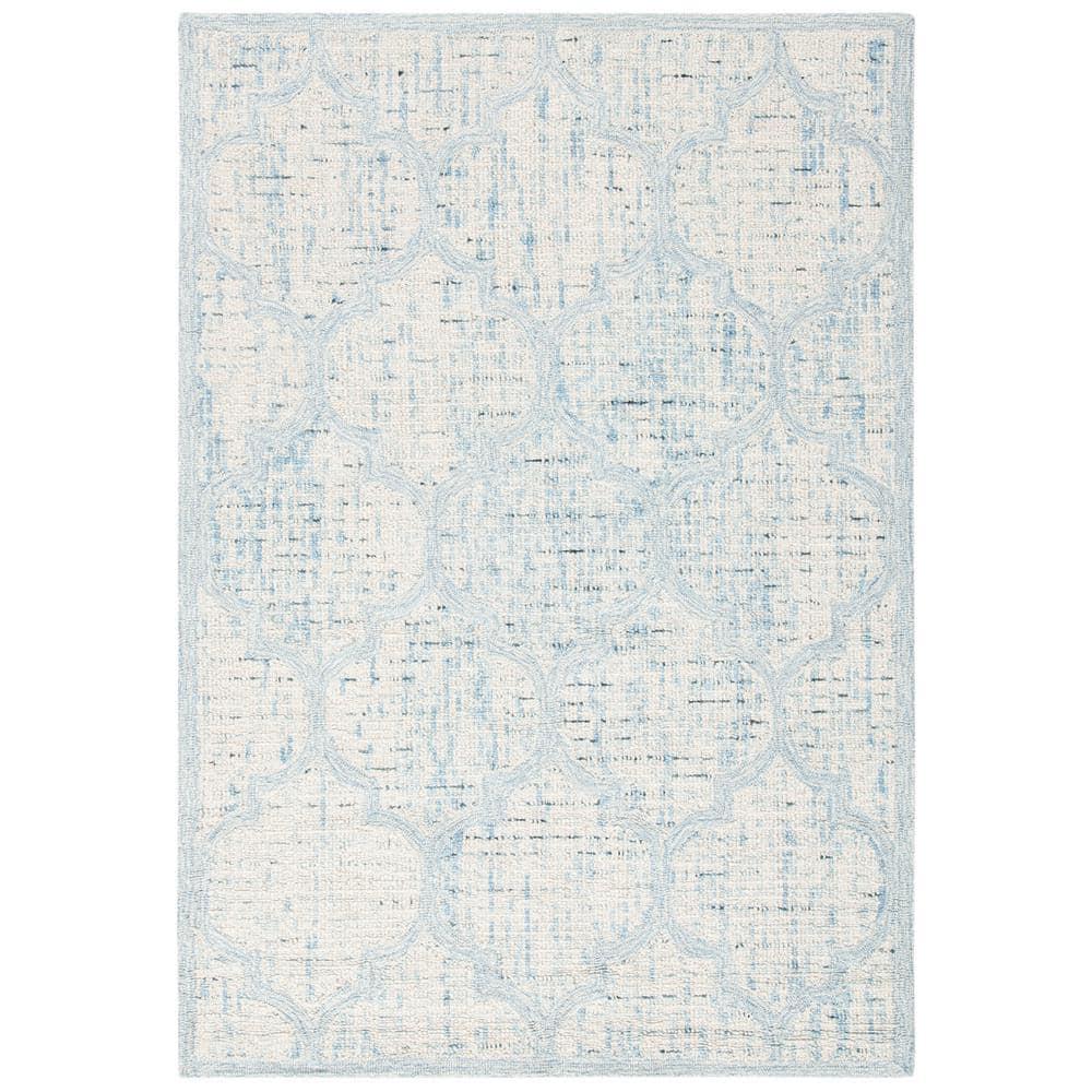 Abstract ABT474 Handmade Indoor Accent Rug - Ivory/Turquoise - 2'x3' - Safavieh