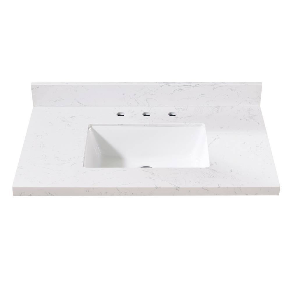 37'' Stone Single Bathroom Vanity Top with Sink