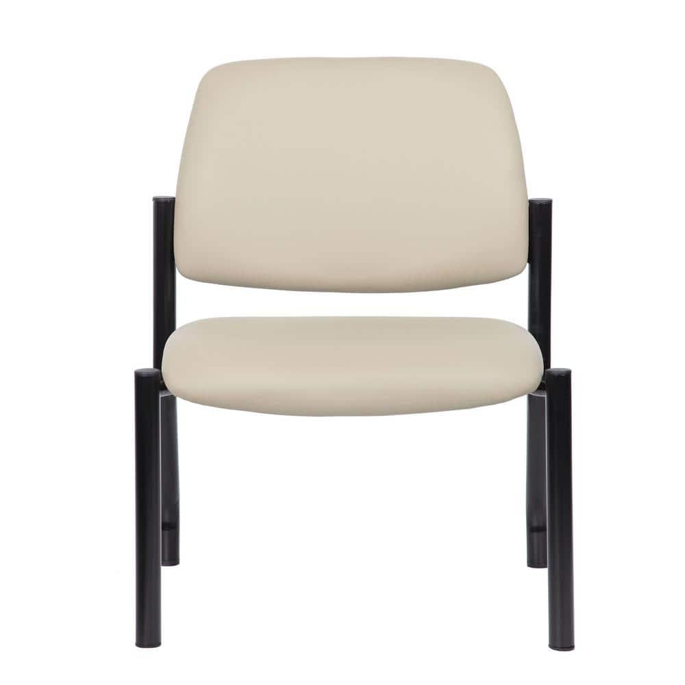 Boss Office Products Antimicrobial Armless Guest Side Chair, 400 lb. weight capacity, Beige