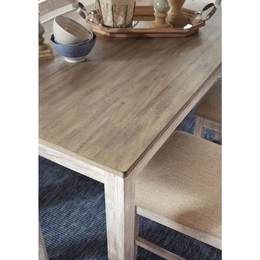 Signature Design by Ashley Casual Skempton Dining Table, White/Light Brown