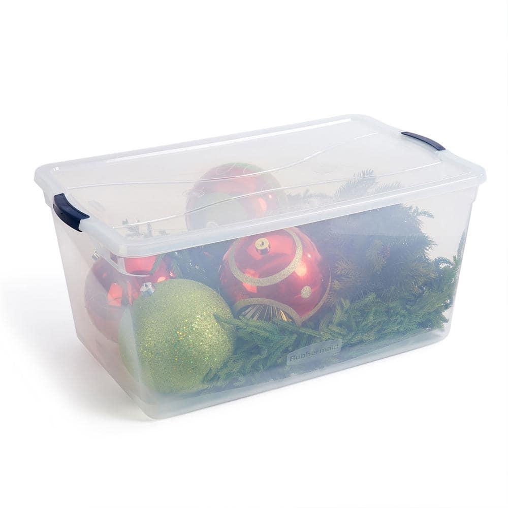 Rubbermaid Rubbermaid Cleverstore Clear 95 Qt Plastic Storage Bins with Lids, 4-Pack