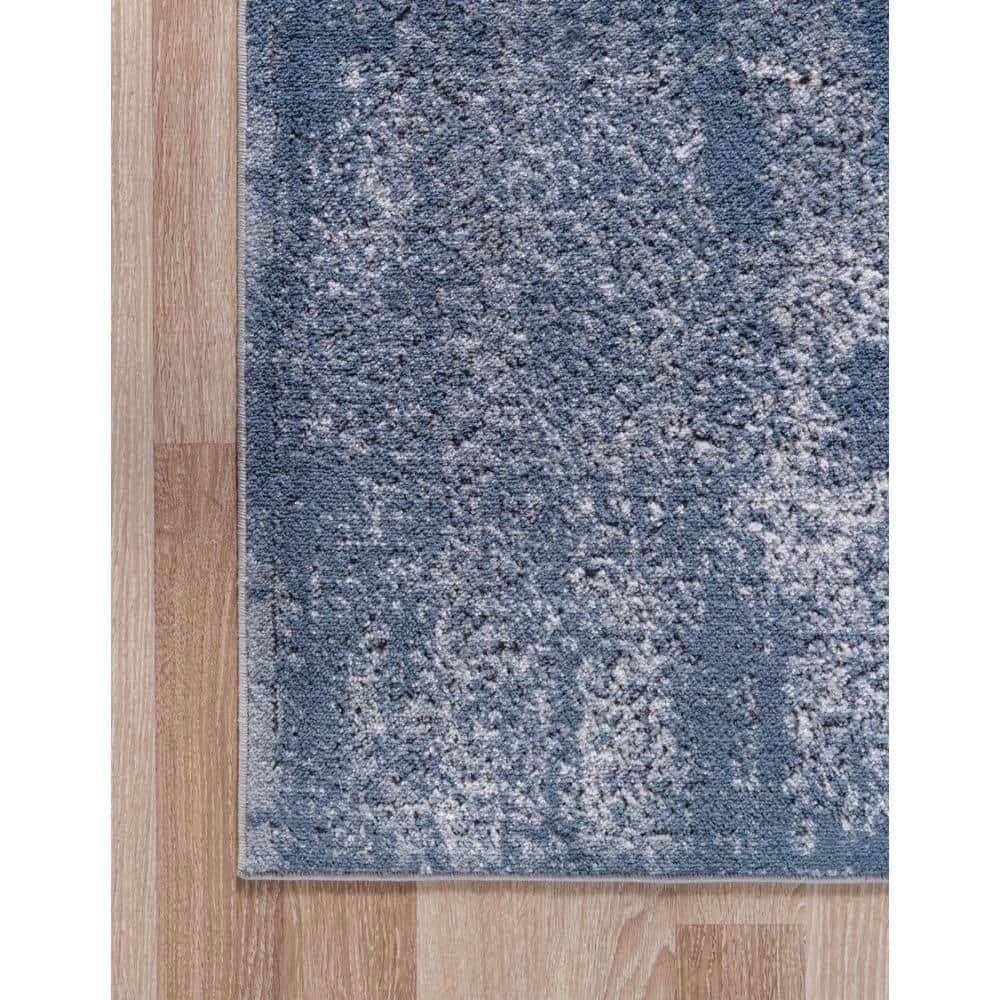 Unique Loom Portland Collection Area Rug - Woodburn (6' 1" x 9' Rectangle Blue/Ivory)
