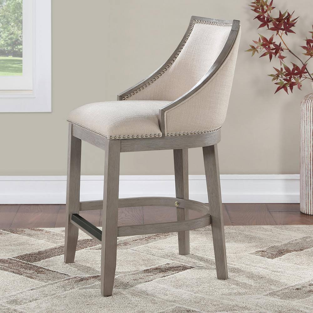American Woodcrafters Keller 30" Solid Wood Bar Stool in Driftwood Gray