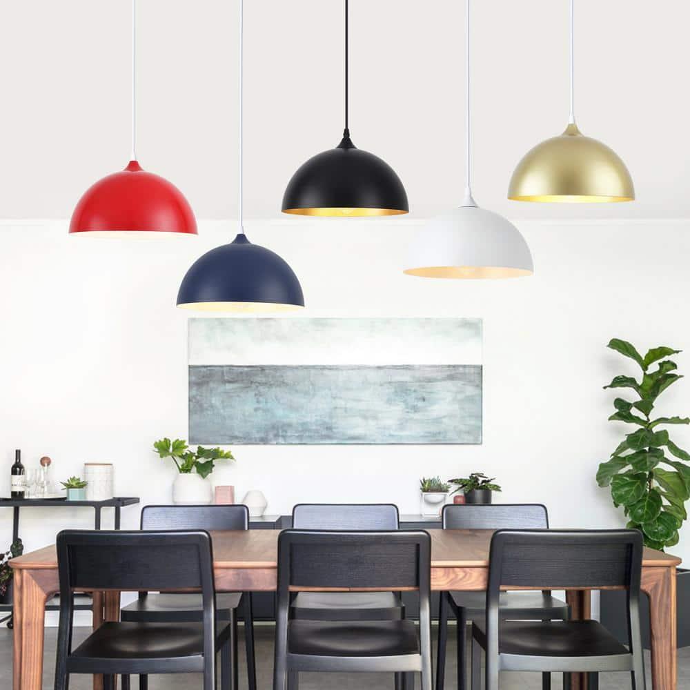 Danialah 1 - Light 11.81‘’ Industrial Dome Single Pendant with Metal Dome Shade for Kitchen Island Dinning Room