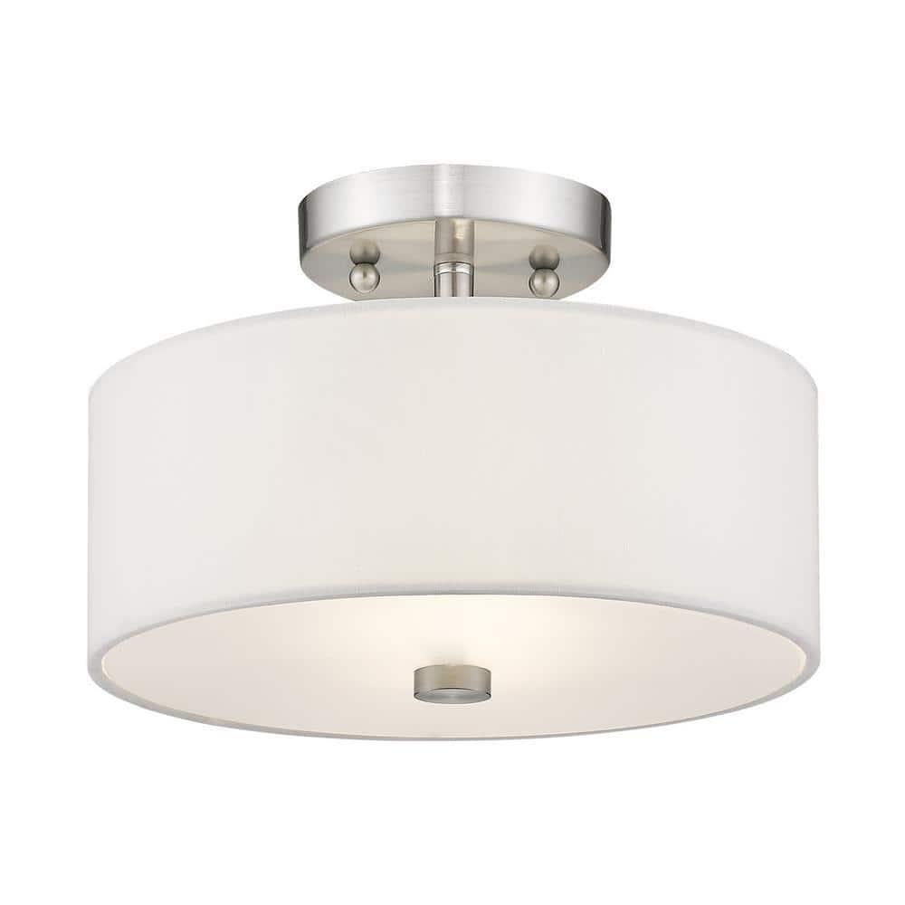 Livex Lighting Meridian 2 - Light Semi-Flush Mount in  Brushed Nickel