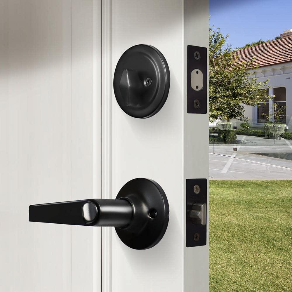 Complete Entry Lever Set with Single Cylinder Deadbolt