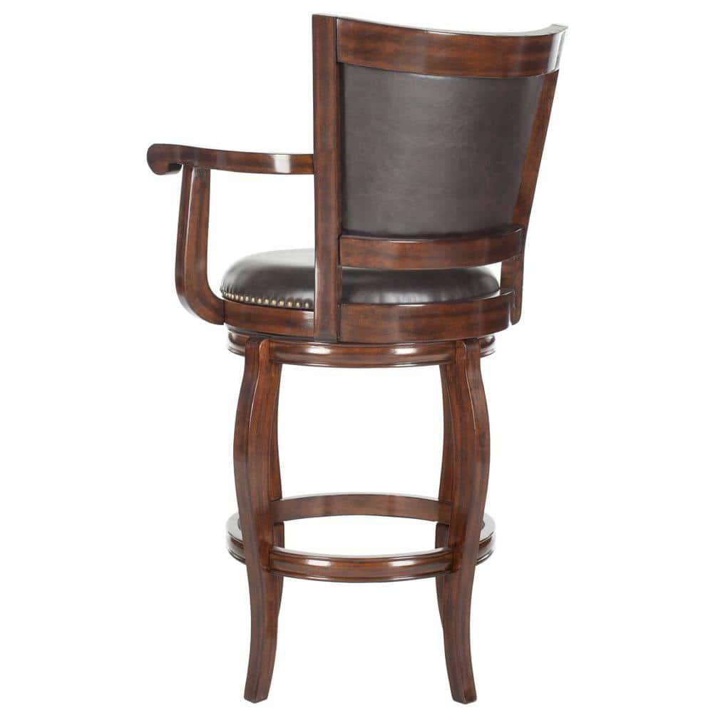 Gitano Swivel Bar Stool - FOX7009 - Espresso/Brown - Safavieh Couture