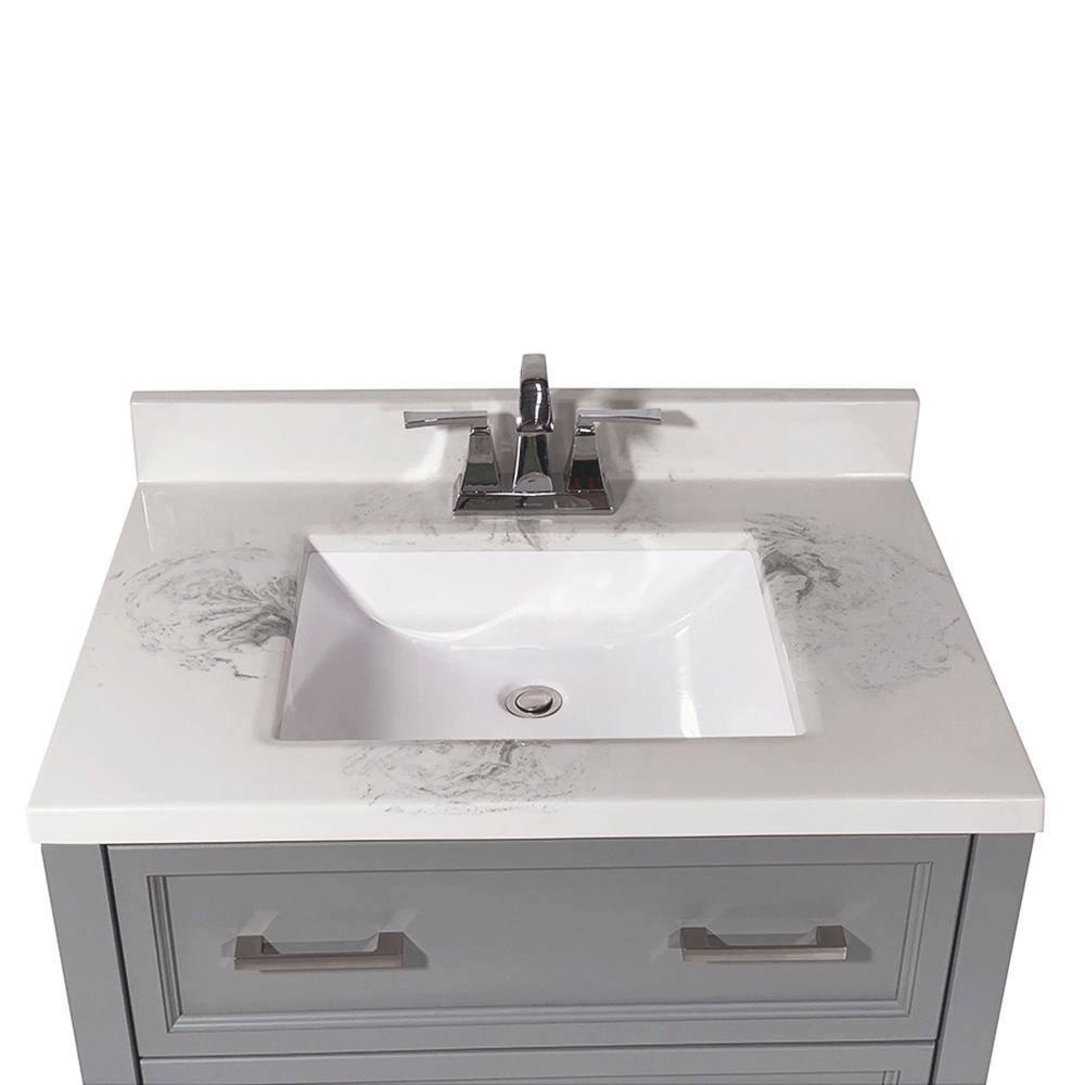 AmLuxx Milan 31'' Single Bathroom Vanity with Solid Surface Top