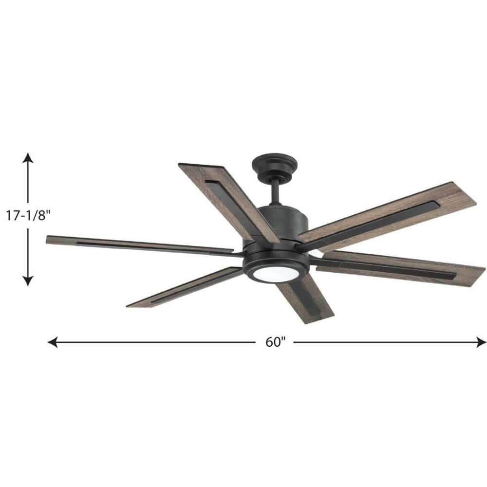 P2586-7130K-Progress Lighting-Glandon - Wide - Ceiling Fan - 1 Light - Handheld Remote in Transitional style - 60 Inches wide by 17.13 Inches