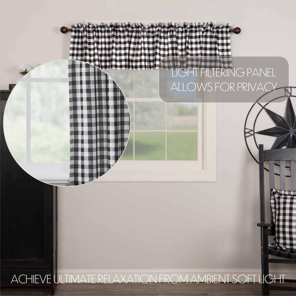 VHC Brands Annie Buffalo Check Plaid Cotton Tailored Window Valance