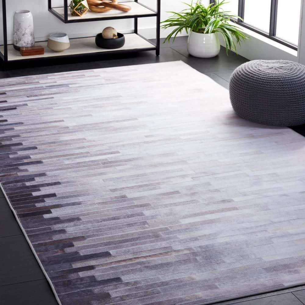 SAFAVIEH Faux Hide Crispin Modern Area Rug, Ivory/Grey, 9' x 12'