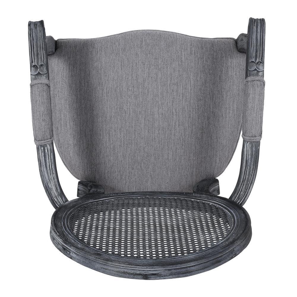 Noble House Huller French Fabric Dining Chair, Set of 2, Gray
