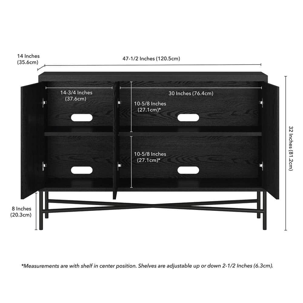 Evelyn&Zoe 48" Modern Contemporary Buffet Table Black