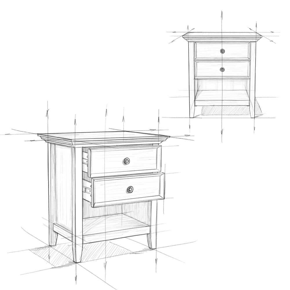 Simpli Home Amherst Solid Wood Bedside Table In Fog Grey