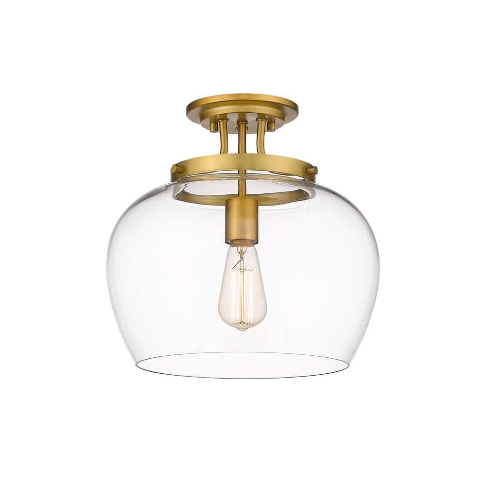 Z-Lite Joliet 1 - Light Semi-Flush Mount in  Olde Brass