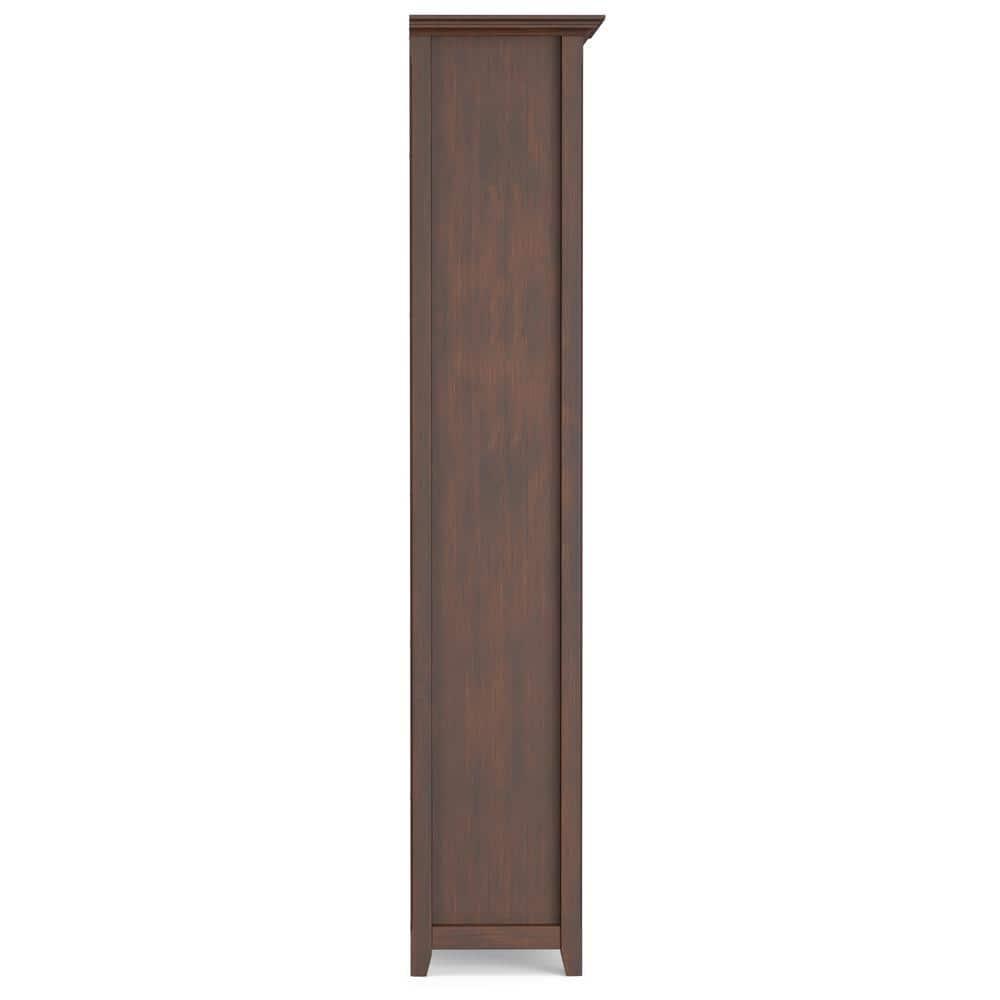 Simpli Home Amherst 30"W Solid Wood 5 Shelf Bookcase with Adjustable Shelves