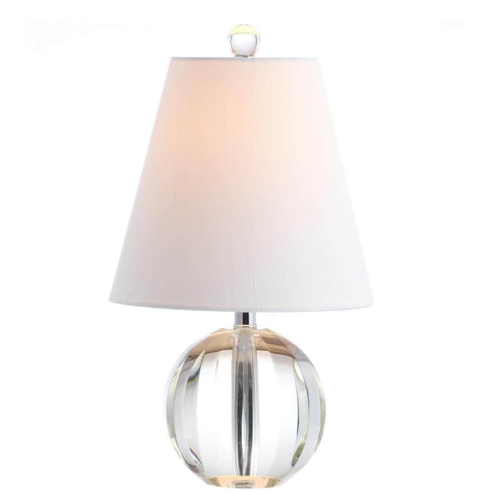 JONATHAN Y Goddard 16" Crystal Ball/Metal LED Table Lamp, Clear
