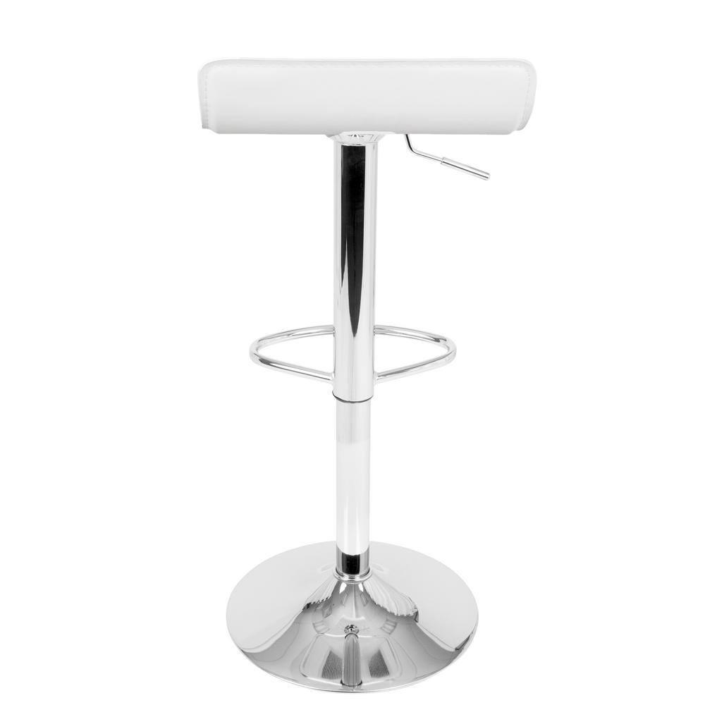 Set of 2 Ale Contemporary Adjustable Barstool White - Lumisource: Chrome-Plated, Swivel, Low Back