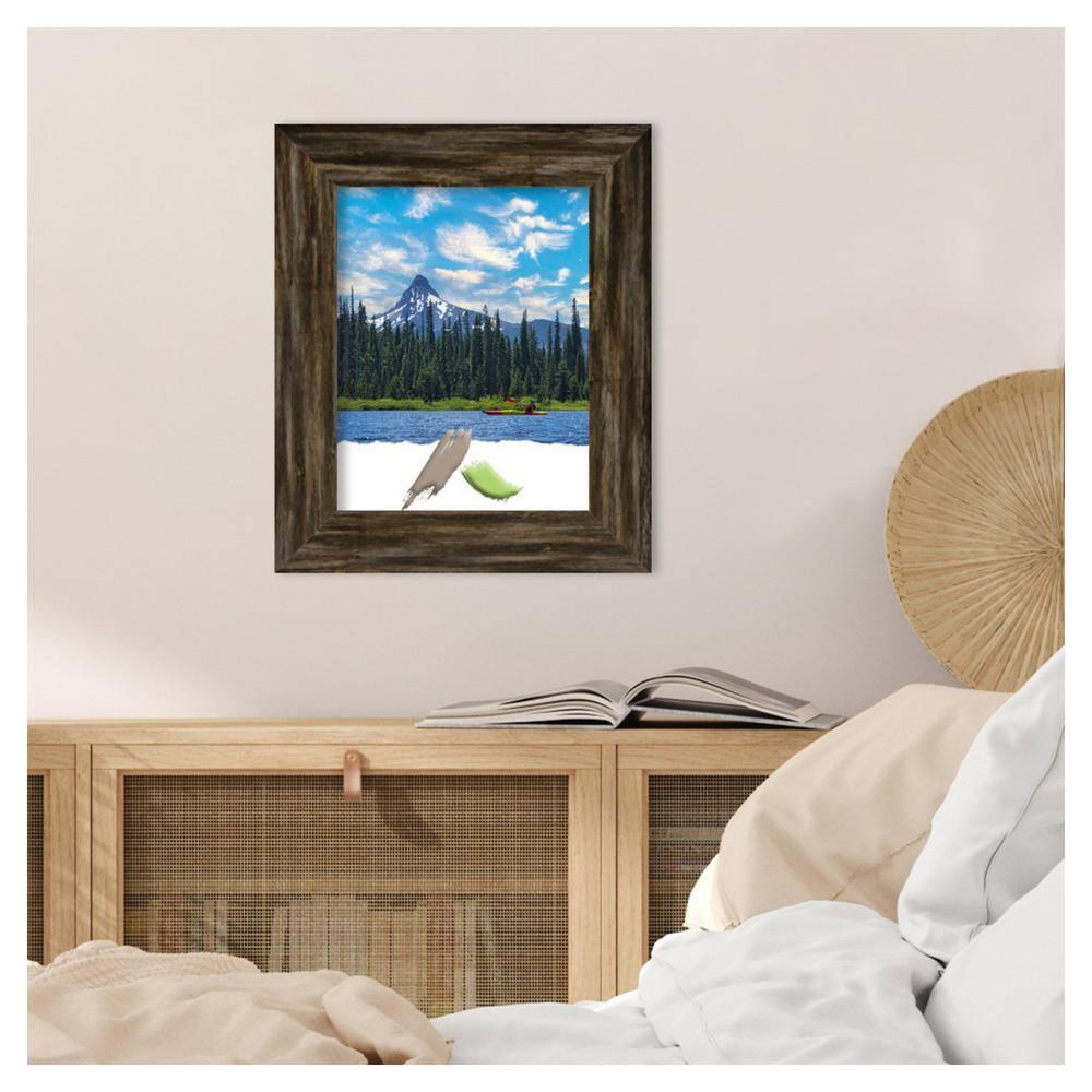 Amanti Art Fencepost Brown Narrow Wood Picture Frame Opening Size 11x14 in.