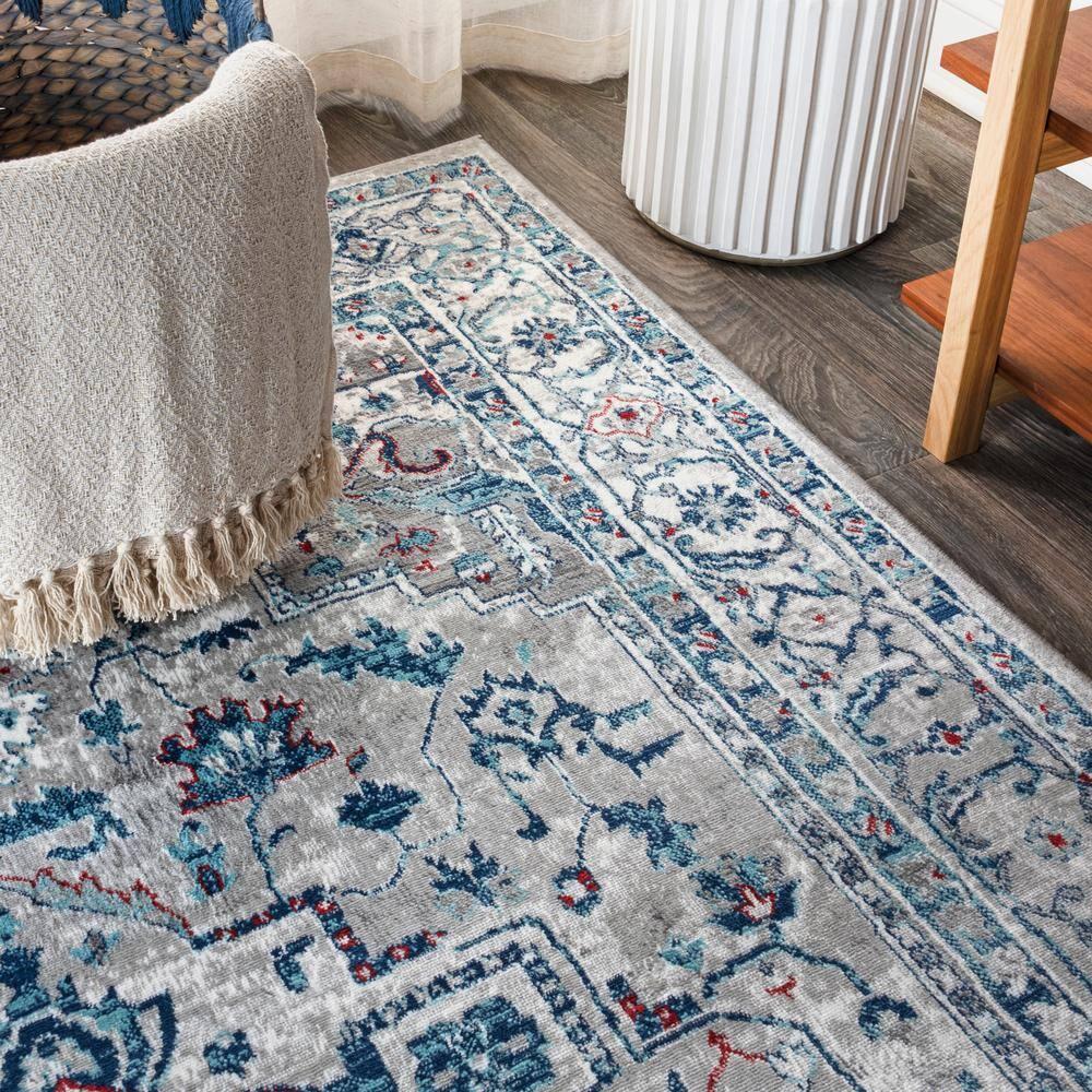 3'x5' Modern Persian Vintage Medallion Area Rug, Light Grey/Blue - JONATHAN Y