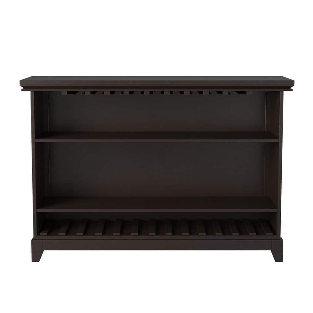 Steve Silver Co. Garcia Counter Height Bar Black: Laminate Surface, Hardwood Frame, Fixed Shelves