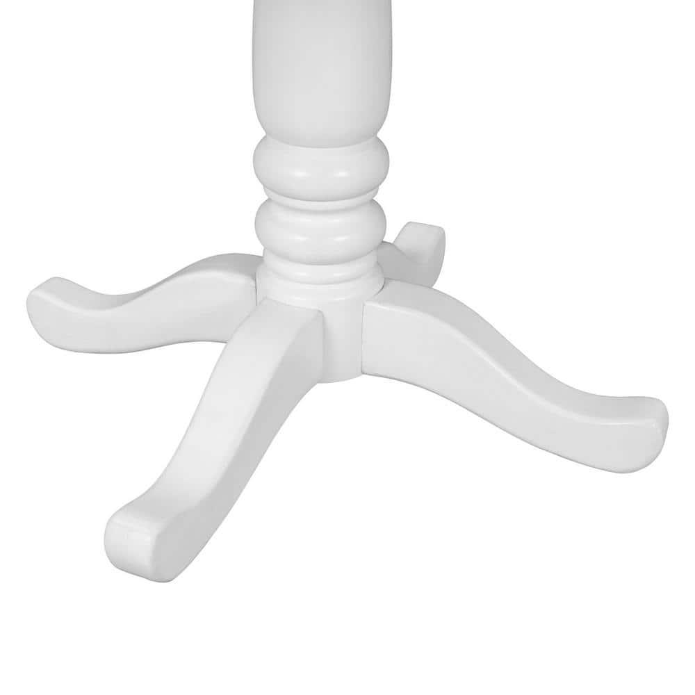 5 Pieces Dining Sets with Round Marble Top Table and 4 Chairs, Fashion Home Kitchen Table and Chairs Set for 4 Persons, Simple Dining Table Set, Steady and Durable, White