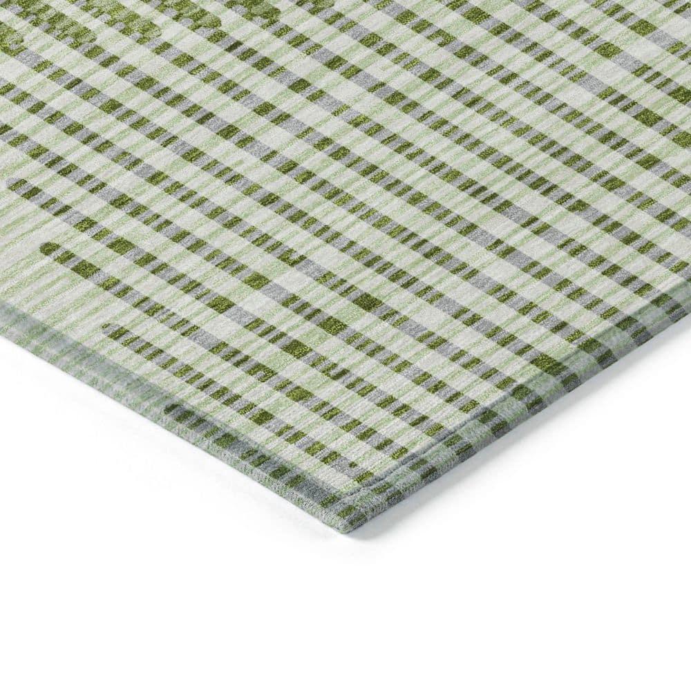 Addison Rugs Chantille Indoor/Outdoor Transitional Geometric, Abstract Green Washable Round Rug, 8' x 8'