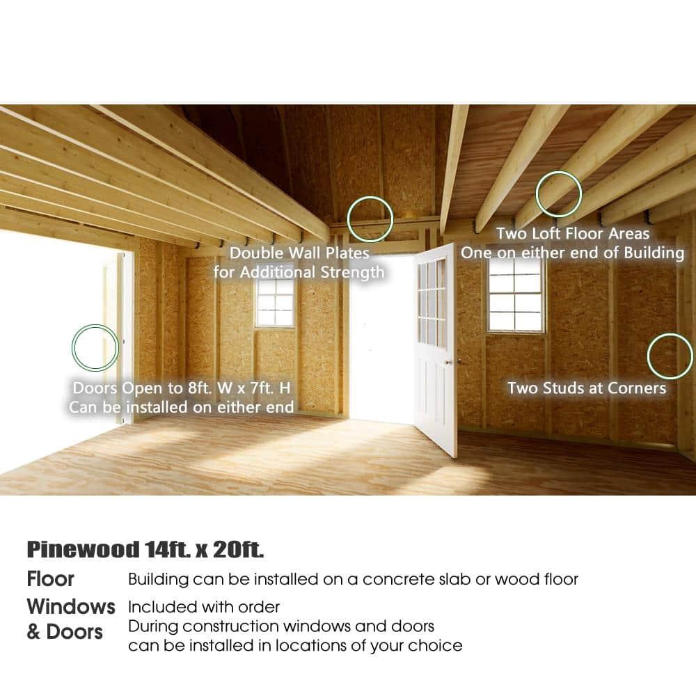 Best Barns Pinewood 14x16 Wood Storage Shed Kit