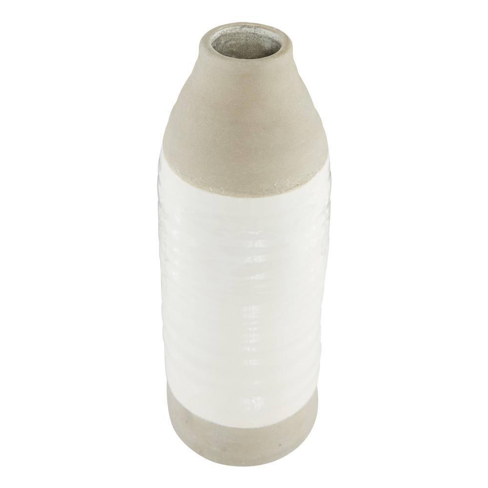 DecMode Jarrón de Cerámica Gris de 14"