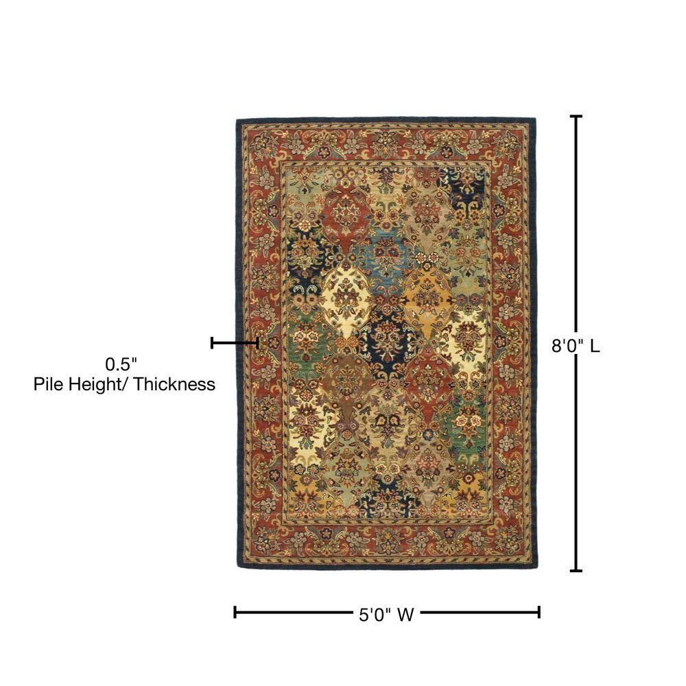 Heritage HG911 Hand Tufted Area Rug - Multi/Burgundy - 5'x8' - Safavieh.