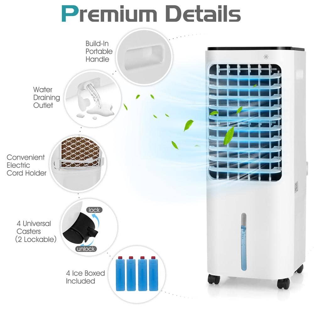 Costway 4-in-1 Portable Evaporative Air Cooler 12L Water Tank 4 Ice Boxes