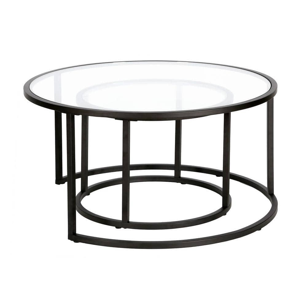 Evelyn&Zoe Watson Round Nested Coffee Table in Blackened Bronze