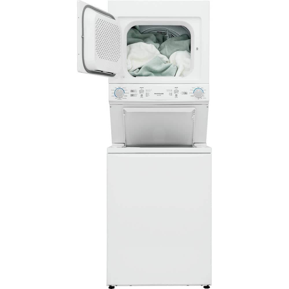 Frigidaire Electric Long Vent Stacked Laundry Center - 3.9 Cu. Ft Washer and 5.5 Cu. Ft. Dryer