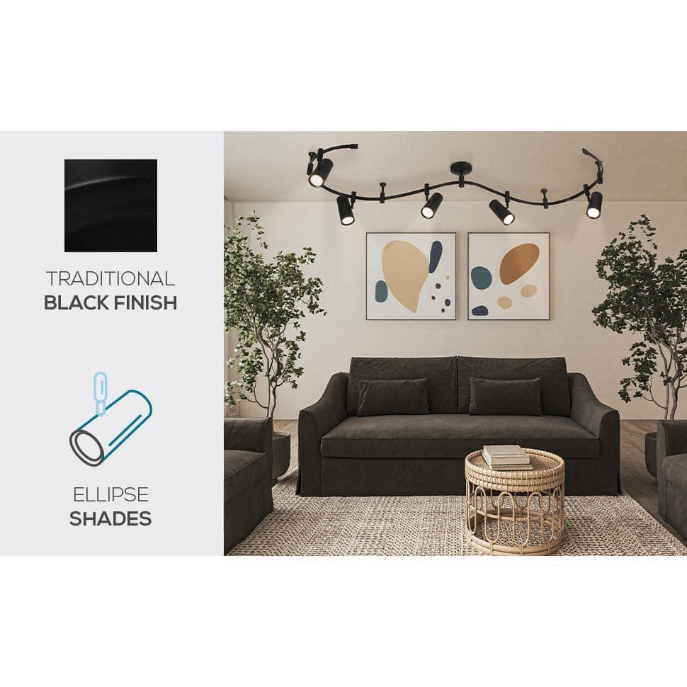 Ellipse 5-Light LED Flex Track - Black