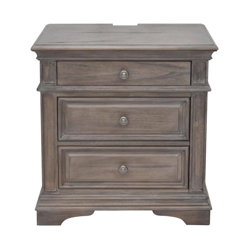 Highland Park Driftwood Gray Wood 3-drawer Nightstand