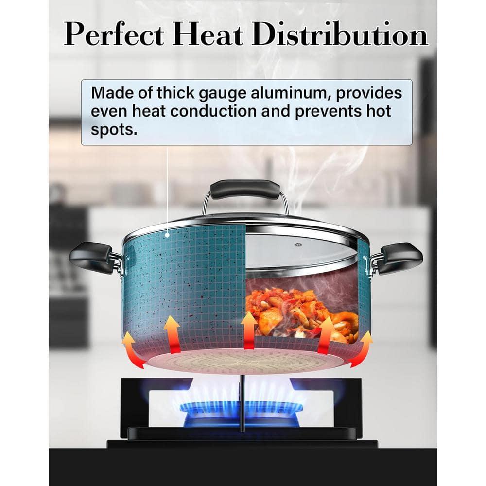 Cook N Home Cook N Home Non-Stick Aluminum Pots and Pans Kitchen Cookware Set 12 Piece