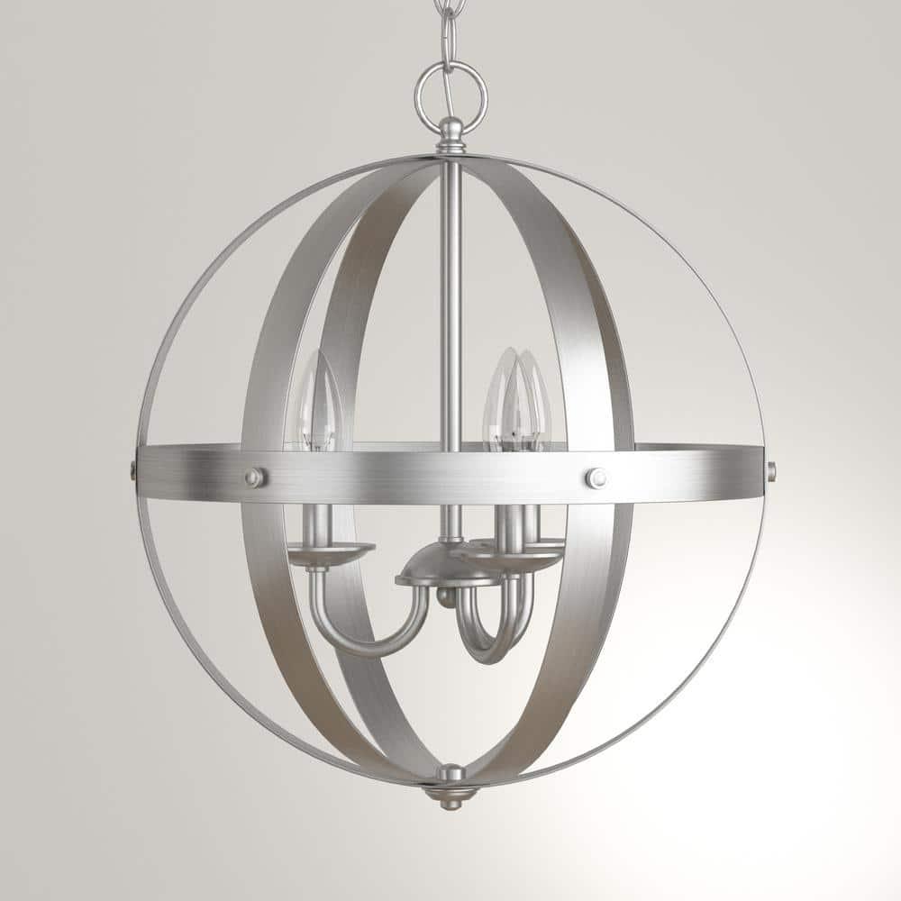 Stella Mira Three Light Pendant, Brushed Nickel
