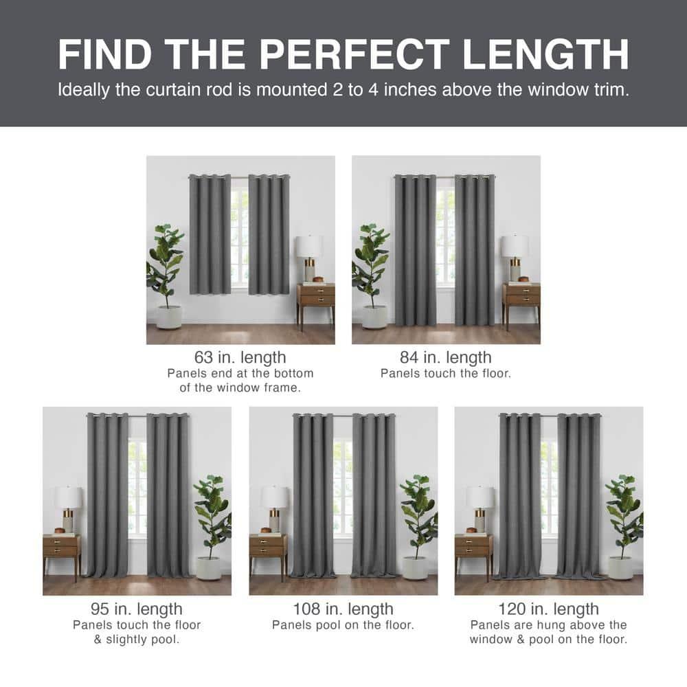 Mercantile Drop Cloth Light Filtering Ring Top Tab Farmhouse Curtain Panel with Valance Wave Blue 84 Inches