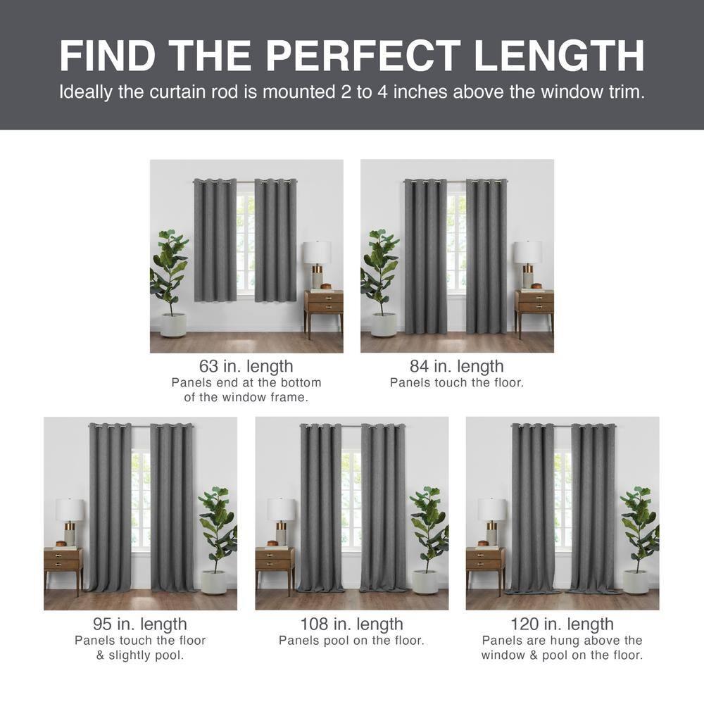 Mercantile Drop Cloth Light Filtering Ring Top Tab Farmhouse Curtain Panel with Valance White 63 Inches