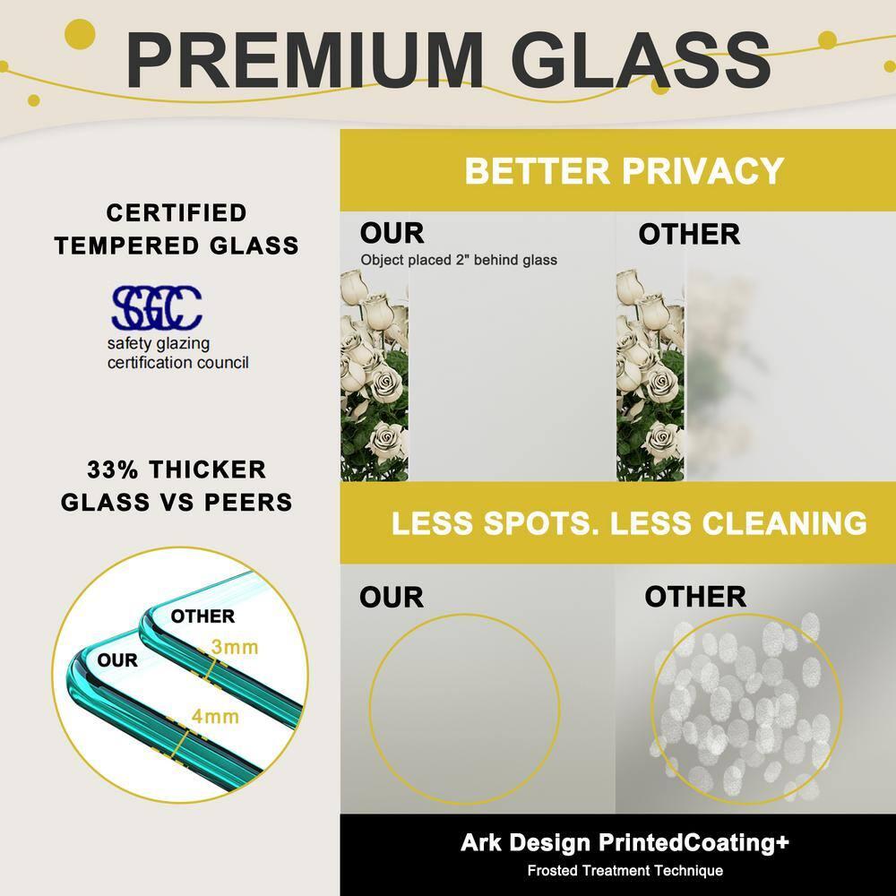 Home Worthy Frosted Glass Solid Manufactured Wood Painted Sliding Barn Door with Nickel-Hardware Kit(No Assembly Required)