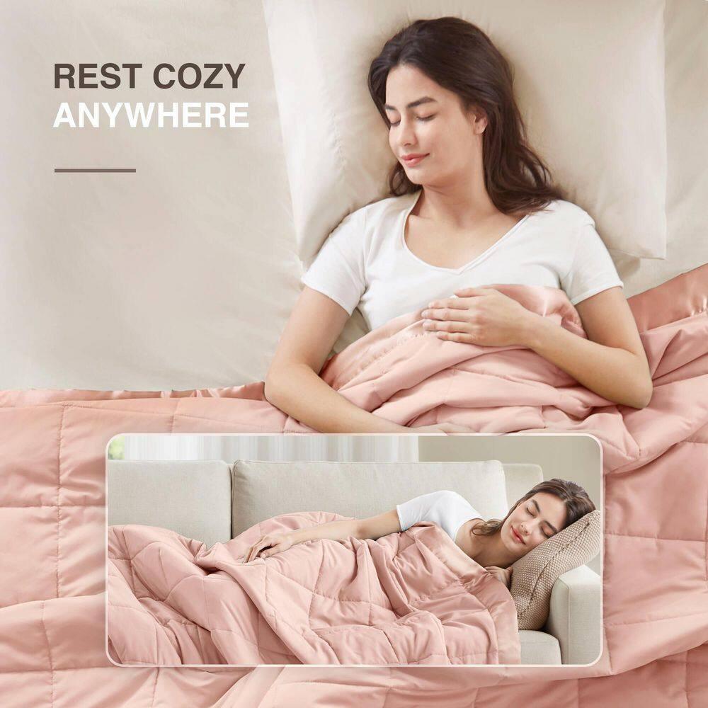 Lightweight Down Alternative Blanket with Satin Trim