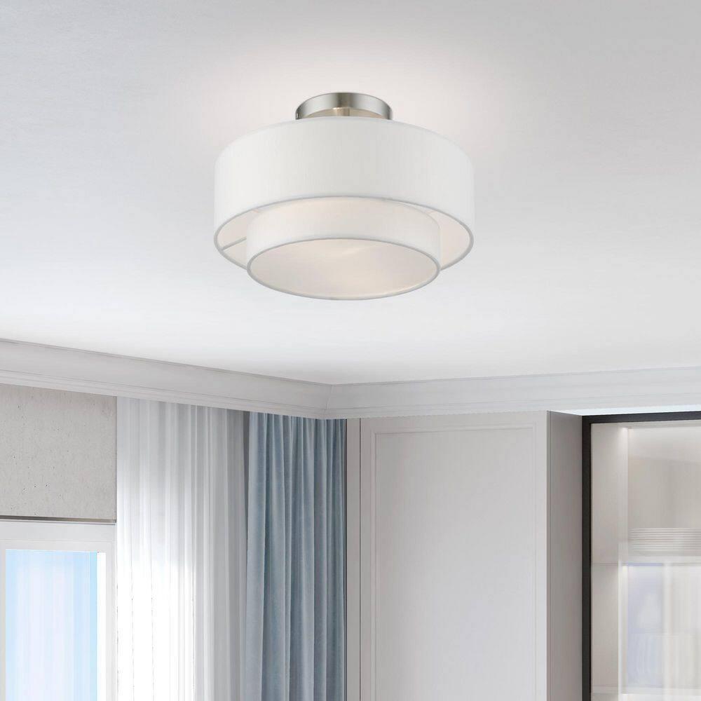 Livex Lighting Meridian 2 - Light Semi-Flush Mount in  Brushed Nickel