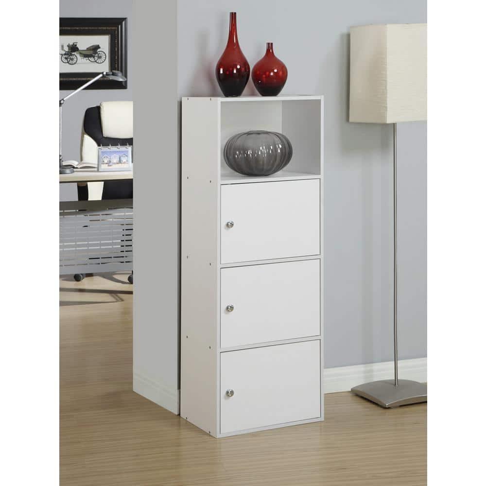 White 47" Tall 3-Door Office Storage Cabinet