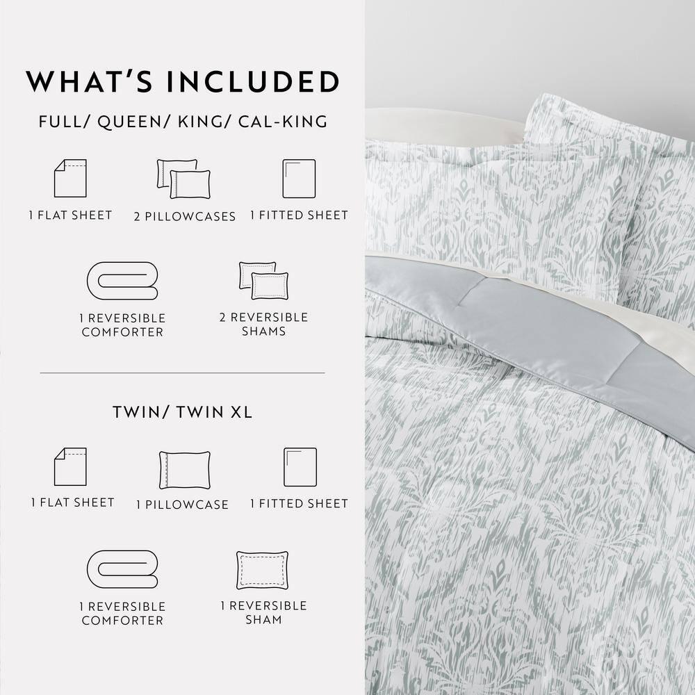 7-Piece Bedding Bundle - Pattern Comforter and Sheet Set